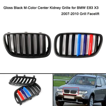 

For BMW E83 X3 2007 2008 2009 2010 Decoration Car accessries Car Facelift Grill Gloss Black M-Color Center Kidney Grille