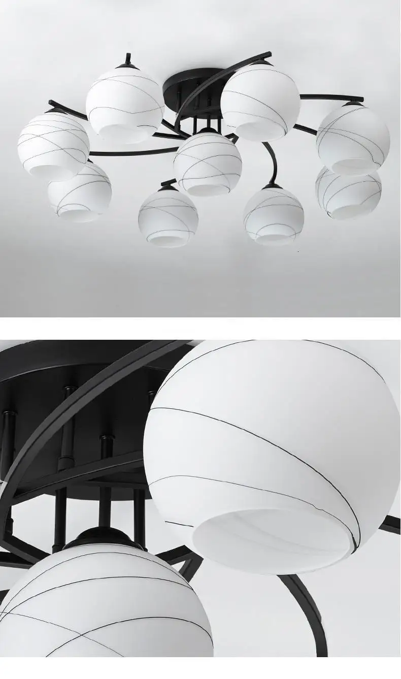 Lampen современный Lampada для п Luminaria De Teto Гостиная светильник светильники черный потолочный светильник