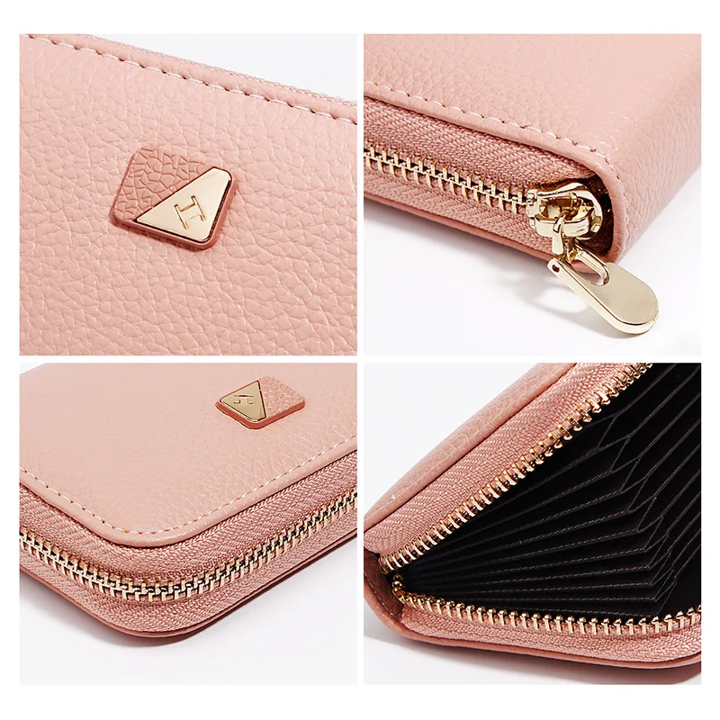 Zipper coin purse Card package Accordion bag Wallet PU leather solid color mini wallet Fashion creative card package