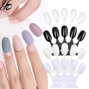 

Yiday 1pack / 10 pcs Crown Nail Art Color Display False Tips UV Gel Polish Decoration Beginner Practice Colors Test Salon Tools