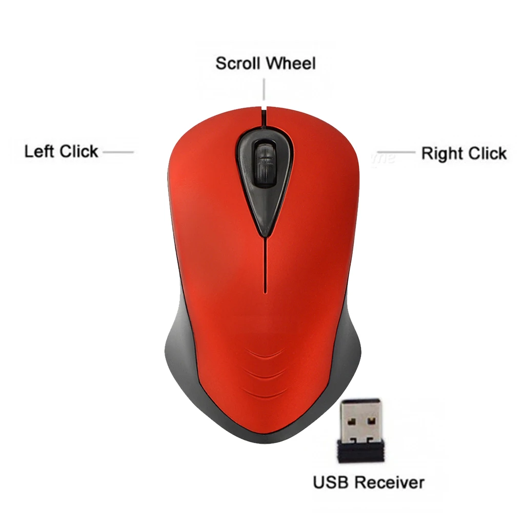 USB Wireless Mouse Mice 1200DPI Adjustable USB 2.0 Receiver Optical Computer Mouse 2.4GHz Ergonomic Mice For Laptop Silent Mouse