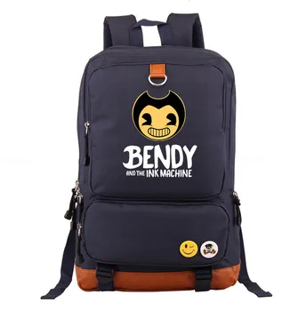 

Cartoon Bendy and The Ink Machine Children Boy Girl School Bag Women Bagpack Teenagers Schoolbags Canvas Men Student Backpack 5