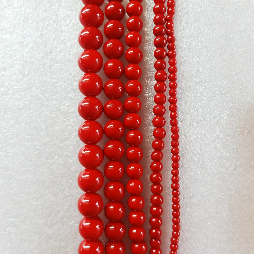 

Natural Materials Synthetic Coral Ball Beads Red Coral Beads Semi-finished DIY Handmade Beads Jewelry Accessories Size 4-16mm