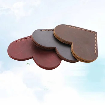 

3pcs Heart Shaped Bookmark Durable Creative Portable Students Stationery Office Supplies Leather Page Marker for School Home