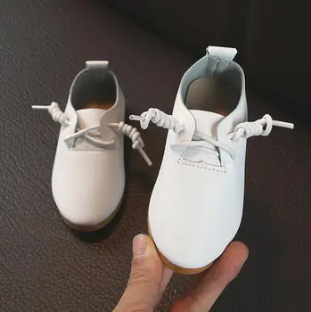 

Hot Spring Autumn Kids Leather Shoes Boys Girls Soft Sole White Children Casual Shoes For School Party Dance Sneakers Size 21-30