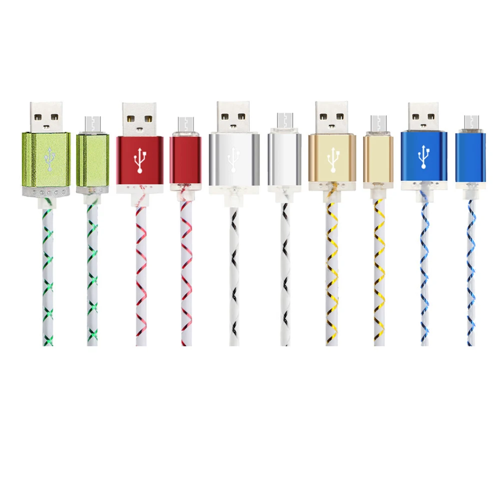 Micro USB светодиодный светильник передача данных Быстрая зарядка кабель провод для Android