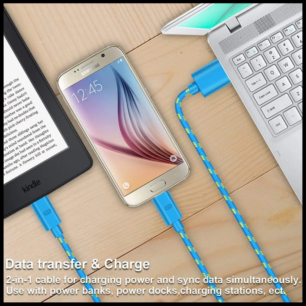 Цветной нейлоновый Кабель Micro-USB в оплетке, usb-кабель для синхронизации данных и зарядки для samsung, htc, huawei, Xiaomi, планшетов, Android, USB, кабели для телефонов