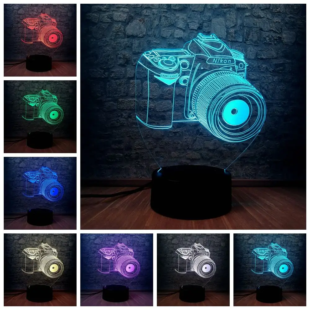 Новинка Камера 3D светодиодный светильник изменение цвета фотографии энтузиастов подарок сувенир выставка прикроватная настольная лампа Декор для спальни