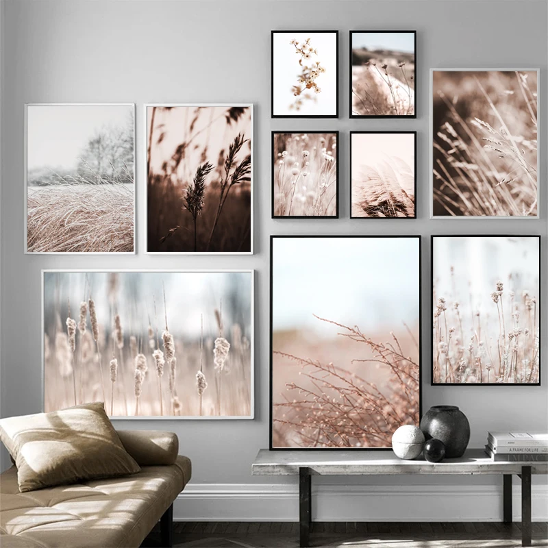 

Farm Plant Flower Leaves Wheat Landscape Wall Art Canvas Painting Nordic Posters And Prints Wall Pictures For Living Room Decor