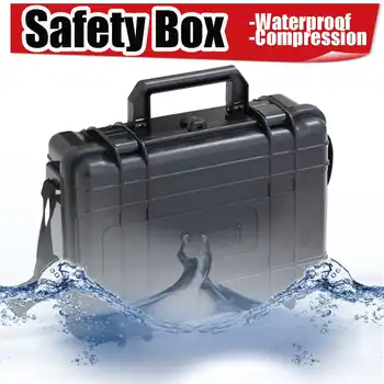 

274*218*93mm ABS Safety Instrument Tool Box Waterproof Shockproof Moistureproof SLR Equipment Toolbox Sealed Tool Case Suitcase