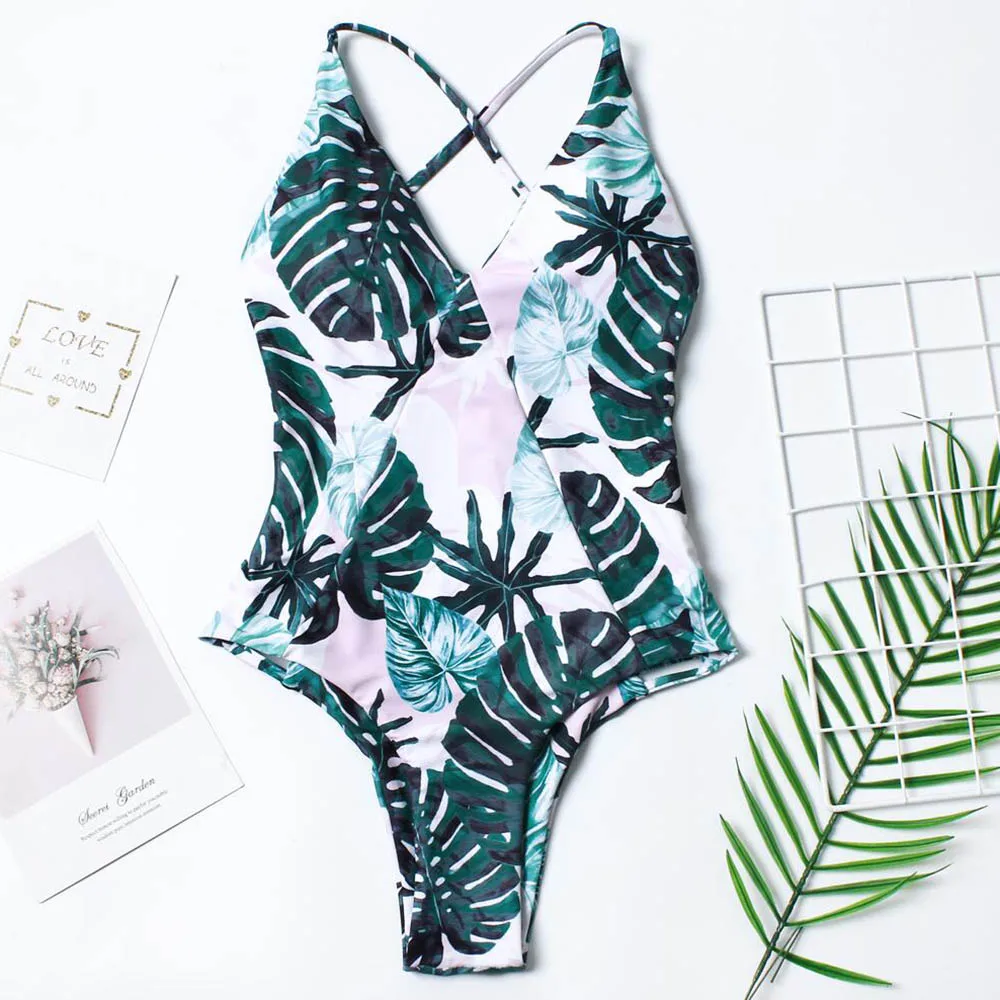 Sexy One Piece Swimsuit Women NEW Summer Beachwear Push Up Swimwear Women Ruffle Leaf Bathing Suits Bodysuit Monokini Swimsuits
