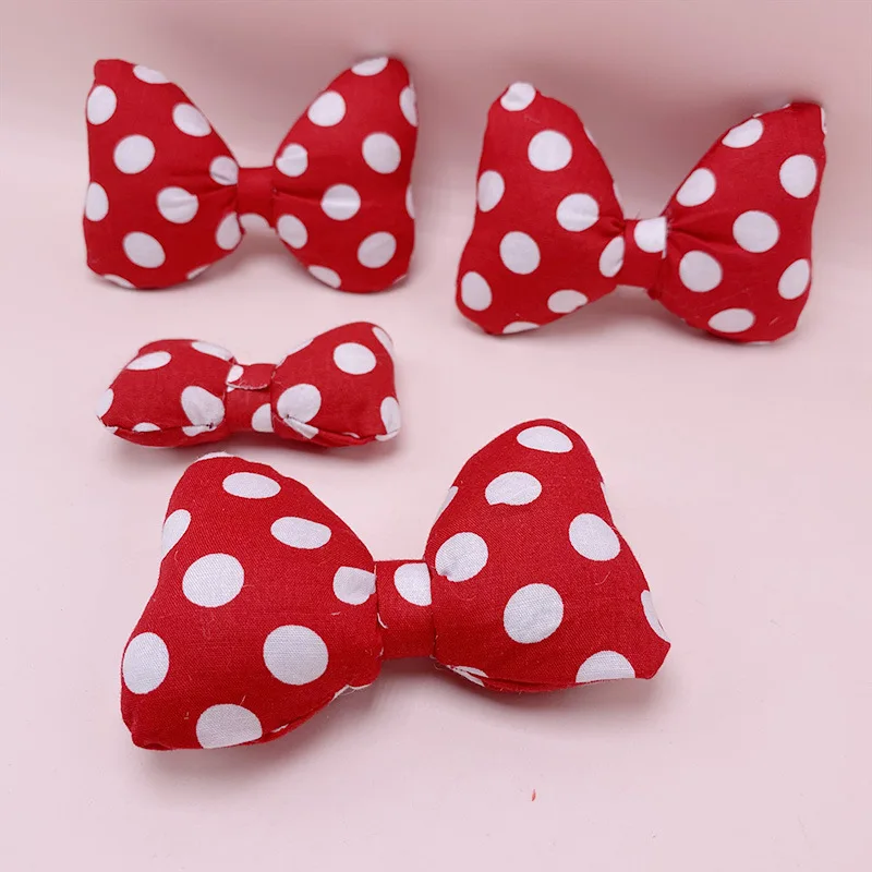 Нашивки плюшевые в горошек с бантом 6 шт./лот | Дом и сад