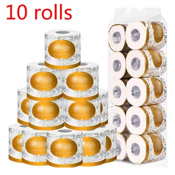 

10 rolls Wood Pulp Small Roll Paper Silky Smooth Soft Professional Series Premium 3Ply Toilet Paper Home Kitchen Toilet Tissue