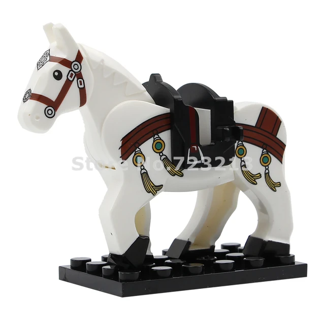 Toys Toys & Hobbies Playmobil Horse Animal With Armour & Red Saddle