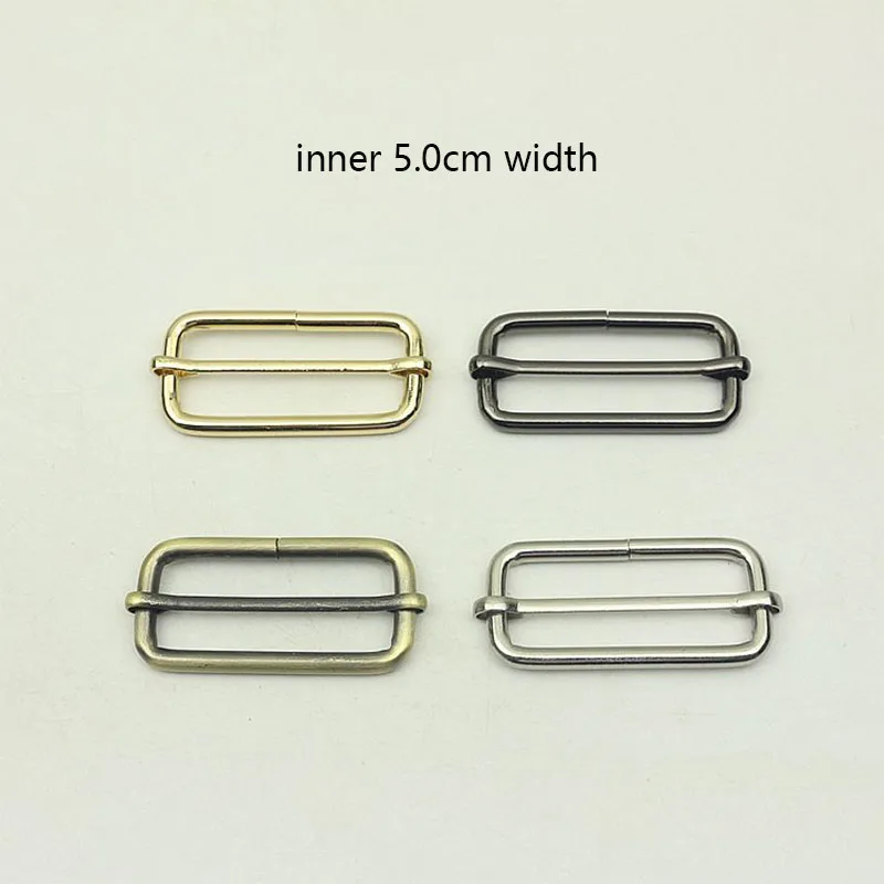 10pc 50mm Metal Slides Tri-glides Wire-formed Roller Pin Buckles 2inch Strap Slider Adjuster for Bag Garment Leather Accessories 50pc16mm metal slides tri glides wire formed roller pin buckles strap slider adjuster for bag backpack garment leather accessori