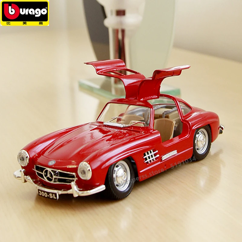 Bburago 1:24 Mercedes 300SL классический автомобиль сплав модель автомобиля Моделирование Украшение автомобиля коллекция Подарочная игрушка