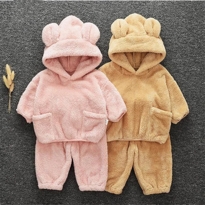 Baby Girl Clothes Set Hooded Baby Boy Clothes Autumn Winter Infant Baby Clothing Set Coat+ Pants 2pc Baby Clothes Baby Outfit