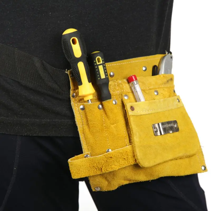 tool storage cabinets 5 Styles Electrician Tool Bag Waist Pocket Utility Pouch Belt Storage Holder Organizer Oxford cloth Split Leather Tools Bag mini tool bag