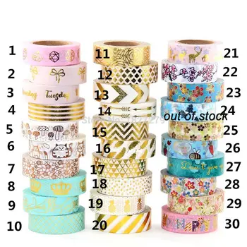 

1Pc/Pack Size 15 mm*10m Kawaii Scrapbooking Tools DIY Stripes,CATS & Dots Japanese Paper Foil Washi Tapes Masking Tape