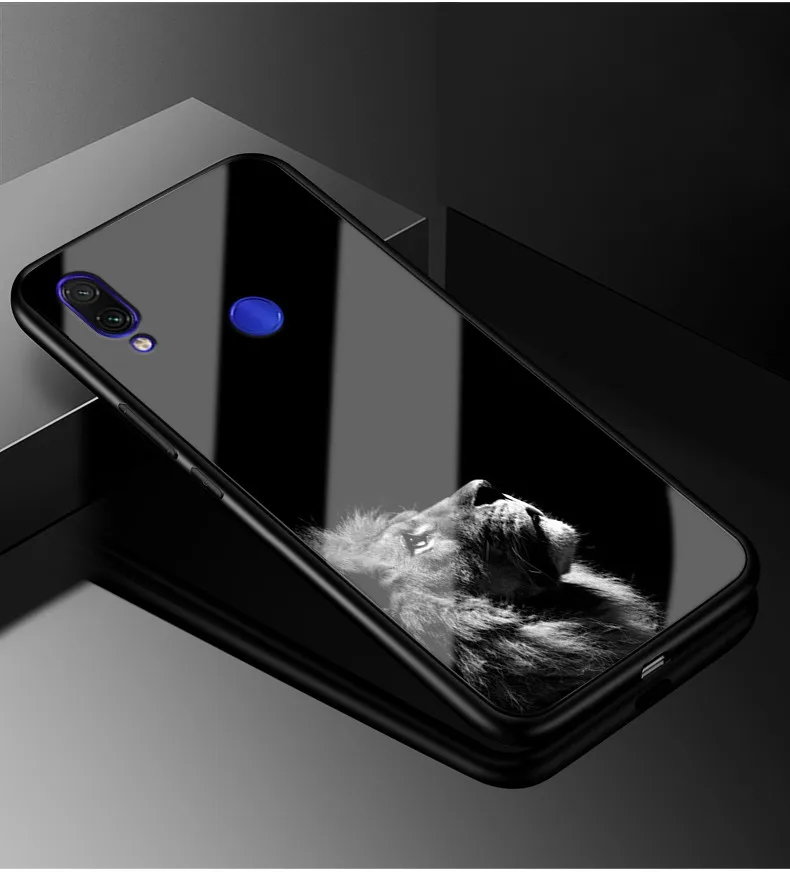 01 Для Xiaomi Redmi Note 7 Чехол стекло для ПК чехол для телефона черный бампер чехол для Xiaomi Redmi Note 7 Pro 7S противоударный чехол Note7 - Цвет: 01