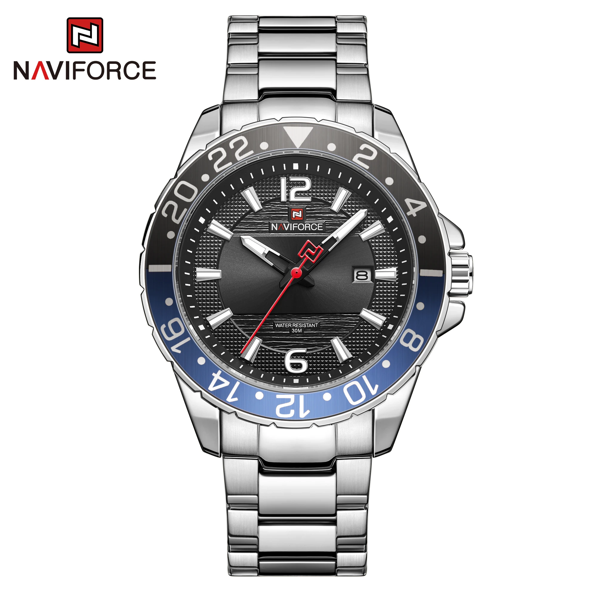 

Relogio Masculino NAVIFORCE Watch Men Casual Top Brand Wristwatch Luxury Analog Waterproof Silver Stainless Steel Clock Fashion