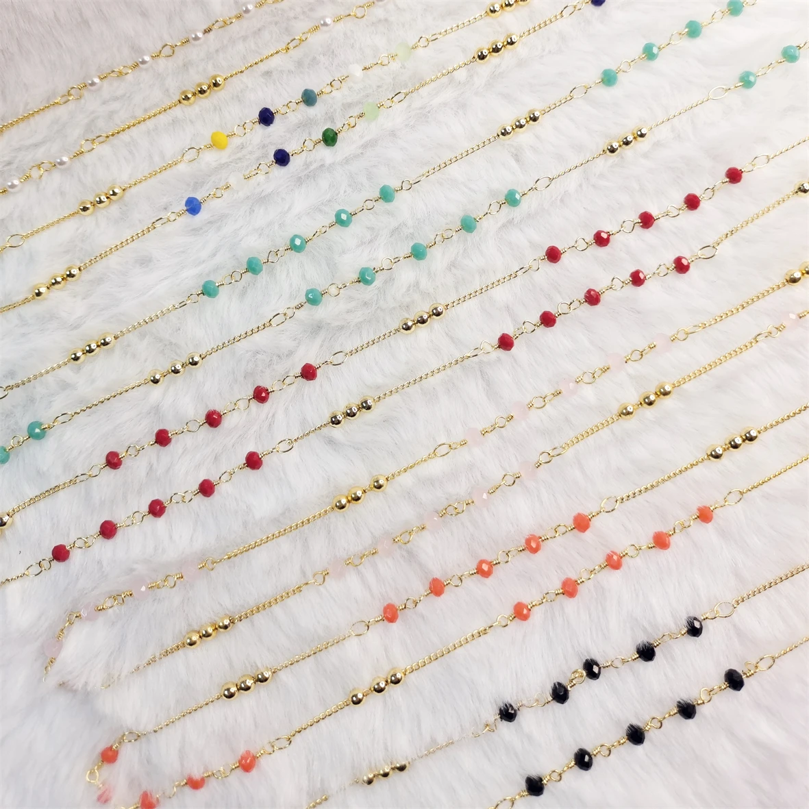 

WT-BFN017 Procurement Trendy Bohemian crystal bead perfect chain necklace A variety of color for women's delicate jewelry