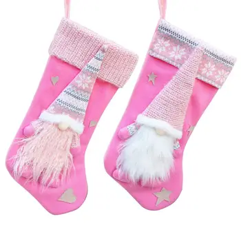 

Christmas Stocking Sock Swedish Gnome Santa Decoration Hanging Fireplace Xmas Tree Pendant Ornament Candy Gift Bag