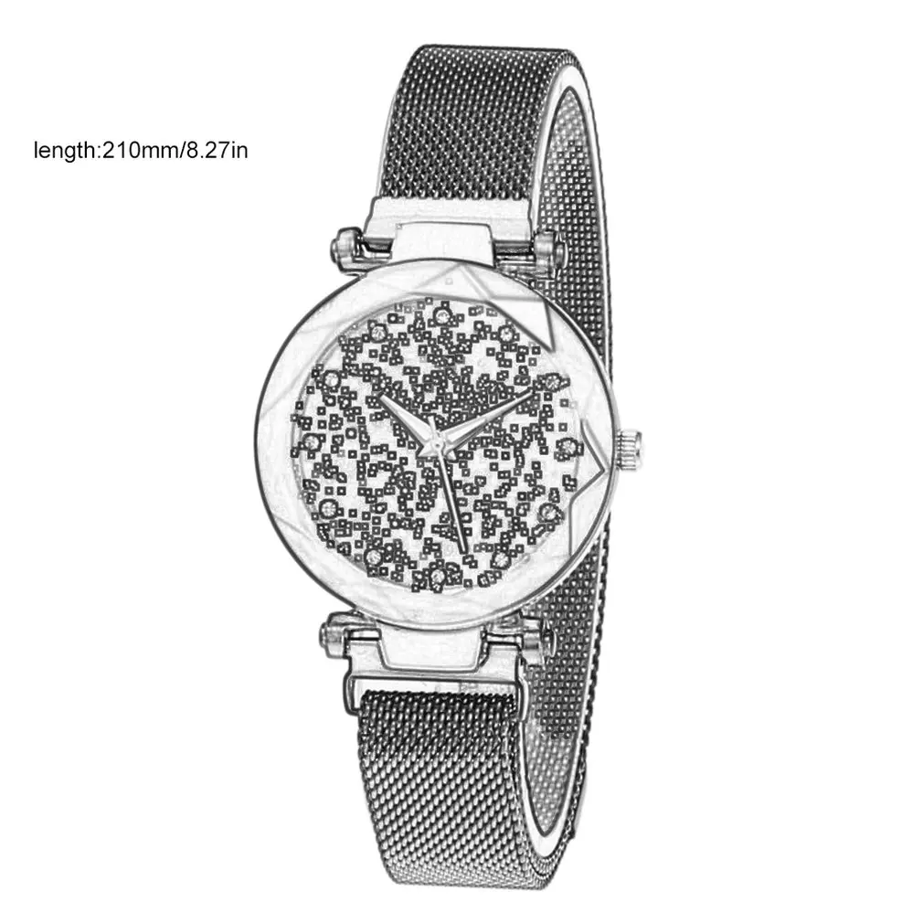 Luxury Starry Sky Women Watches Magnetic Mesh Band Watches Rhinestones Quartz Female Business Wristwatch