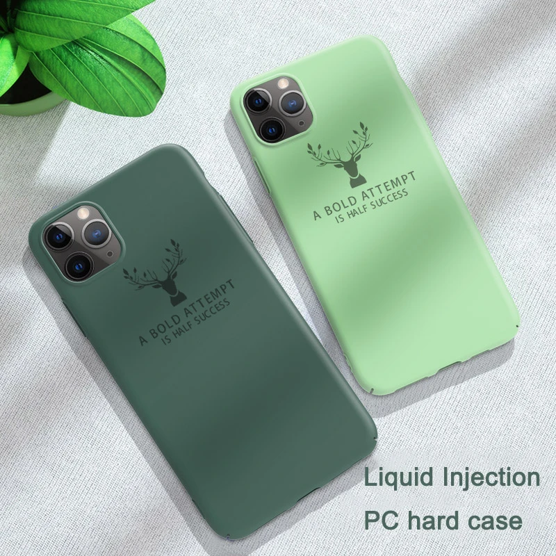 Luxury Liquid Injection Phone Case For iPhone 11 Pro Max Skin-friendly Hard PC Back Cover Conque Fondas | Мобильные телефоны и