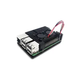 Оптовая продажа 2 шт. Raspberry Pi 3 model B + алюминий чехол с двойной вентилятор охлаждения металлический корпус черный корпус