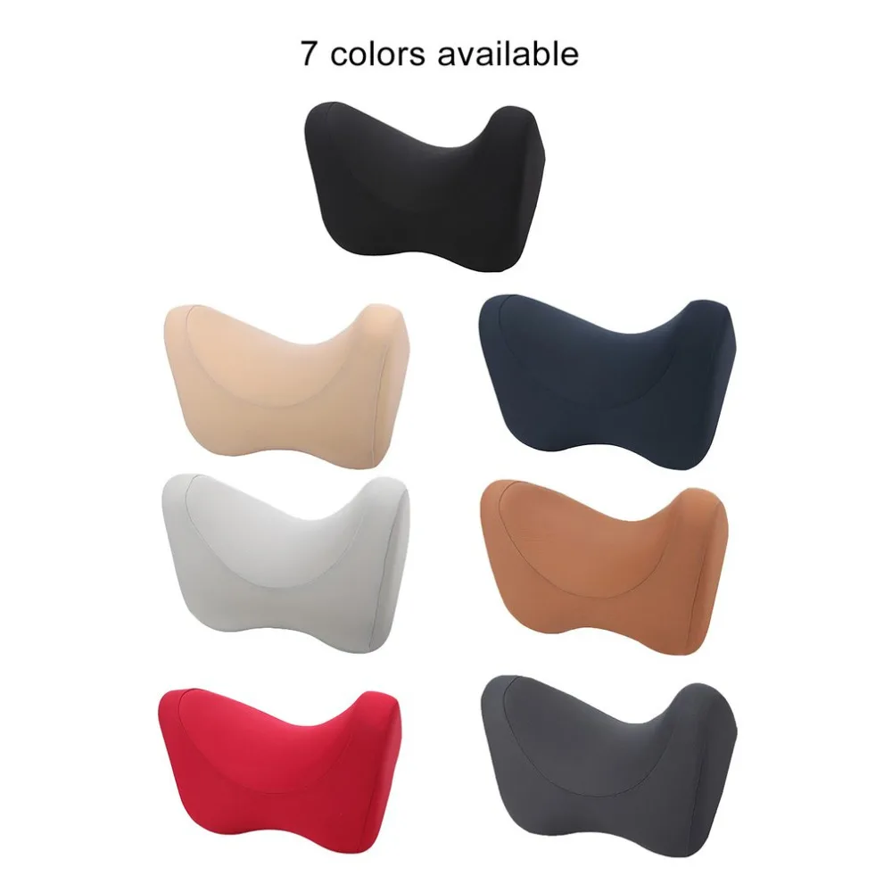 Подголовник для автомобильного сиденья, подушка для шеи с эффектом памяти, хлопковая ткань, мягкий чехол для путешествий, офиса, подголовника