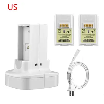 

Dual Charger Charging Dock Station with Rechargeable Battery US/EU Plug Power Cord for X-box 360 Game Controller Accessories
