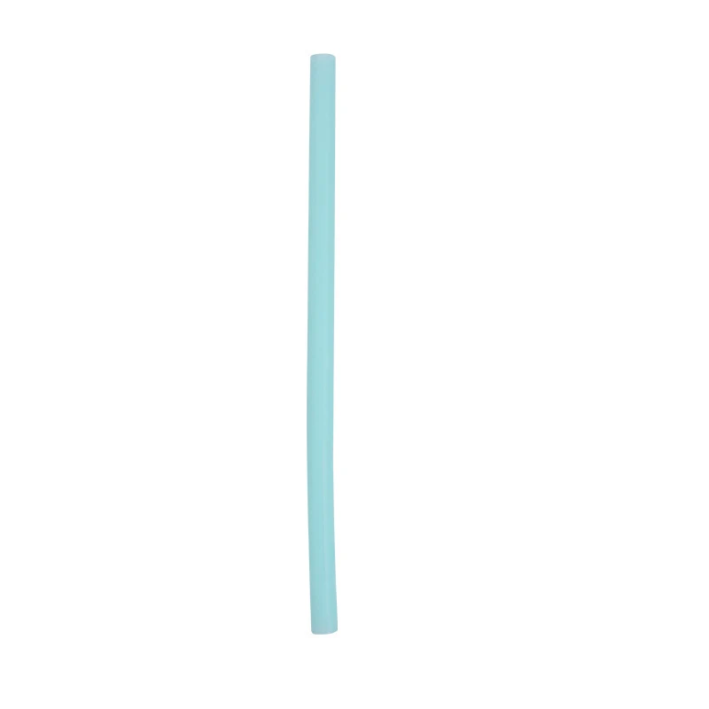 Перерабатываемые складные силиконовые изогнутые соломы мягкие прямые трубки питьевой соломинки бар вечерние принадлежности конфетный цвет эко дружественные соломинки - Цвет: Blue Straight