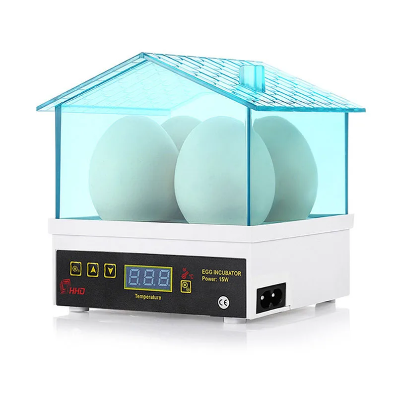 HHD Newest 4 Eggs Incubator Mini Hatchery Machine Automatic Digital Poultry Brooder Hatch For Chicken Duck Bird Pigeon Quail Egg