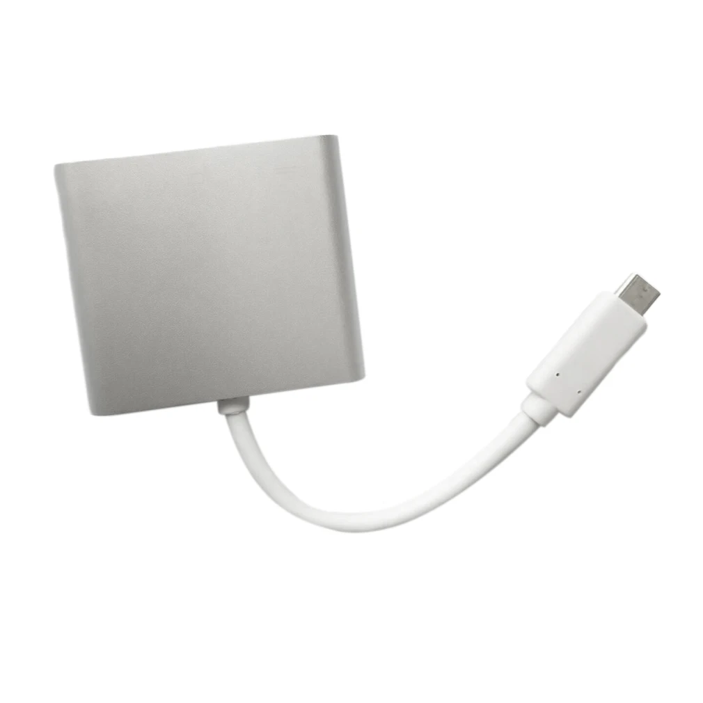 Профессиональный USB 3,1-HDMI+ USB 3,1+ USB 3,0 адаптер конвертер алюминиевый корпус Прочный USB кабель конвертер серебристый
