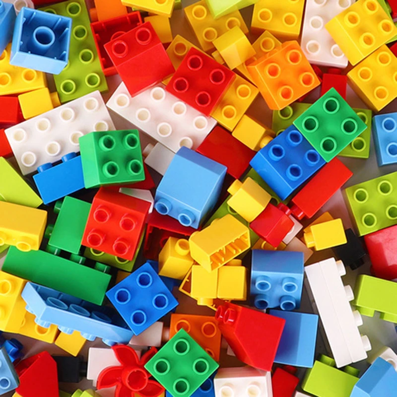 360Pcs Big Size Brick Colorful Bulk Bricks Baseplates DIY Building Blocks Compatible Duploe Block Toys For Children