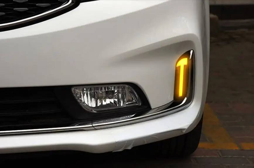 Один комплект~ года для Kia K3 дневной свет Cerato автомобильные аксессуары светодиодный DRL фары для Kia K3 Противотуманные фары