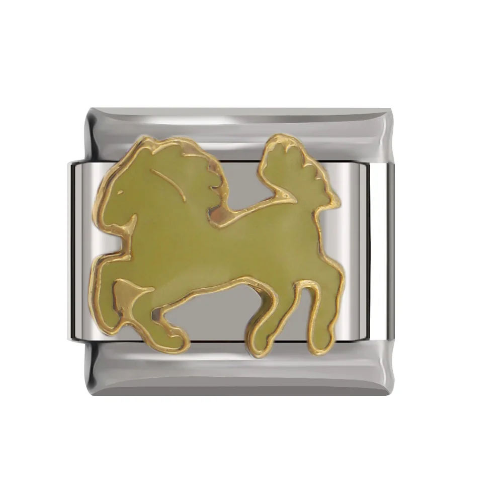 F Fyour Mermaid Unicorn Skull Dog Bear Leo Italian Charm 9mm Width Original Daisy Bracelet Stainless Steel Bracelet Making DJ42 - Окраска металла: F