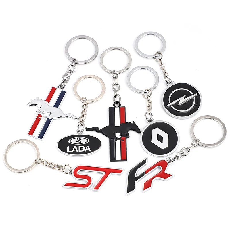Car Metal Logo Keychain Keyring Key Ring Holder for Seat Leon Ateca Arona FR Ford Focus ST