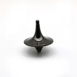 Silver Handcrafted Metal Spinning Top - Antistress Fidget Toy (Black)