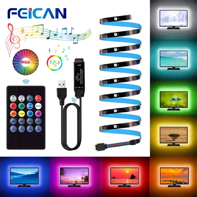 Usb Led Strip 5050 Rgb Tv Background Lighting Kit Ir Music Bluetooth  Controller - Led Strip - Aliexpress