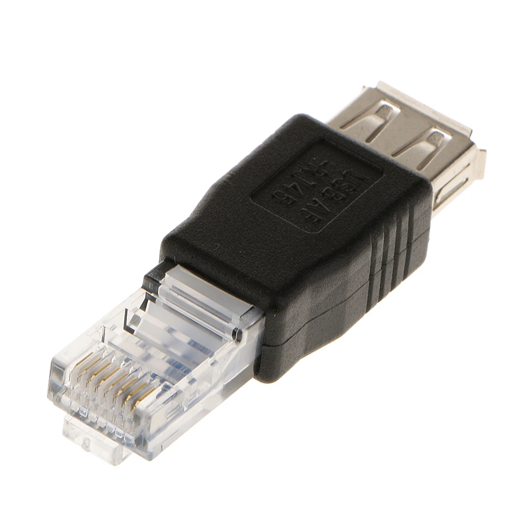 RJ45 Male To USB AF A Female Adapter Socket LAN Network Ethernet Router Plug