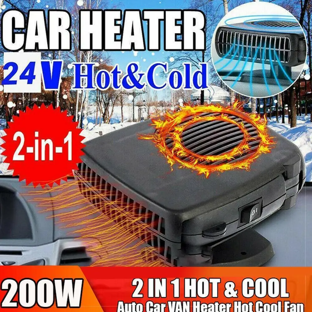 12/24V Portable Car Truck Heater Fan Cold/Hot Vehicle Heating Defroster Demister 
