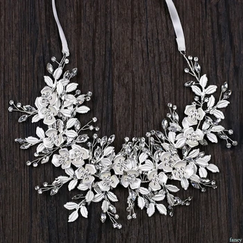 

Trendy Hair Band White Leaves Headband Bride Headwear Wedding Women Jewelry Exquisite Hair Accessories