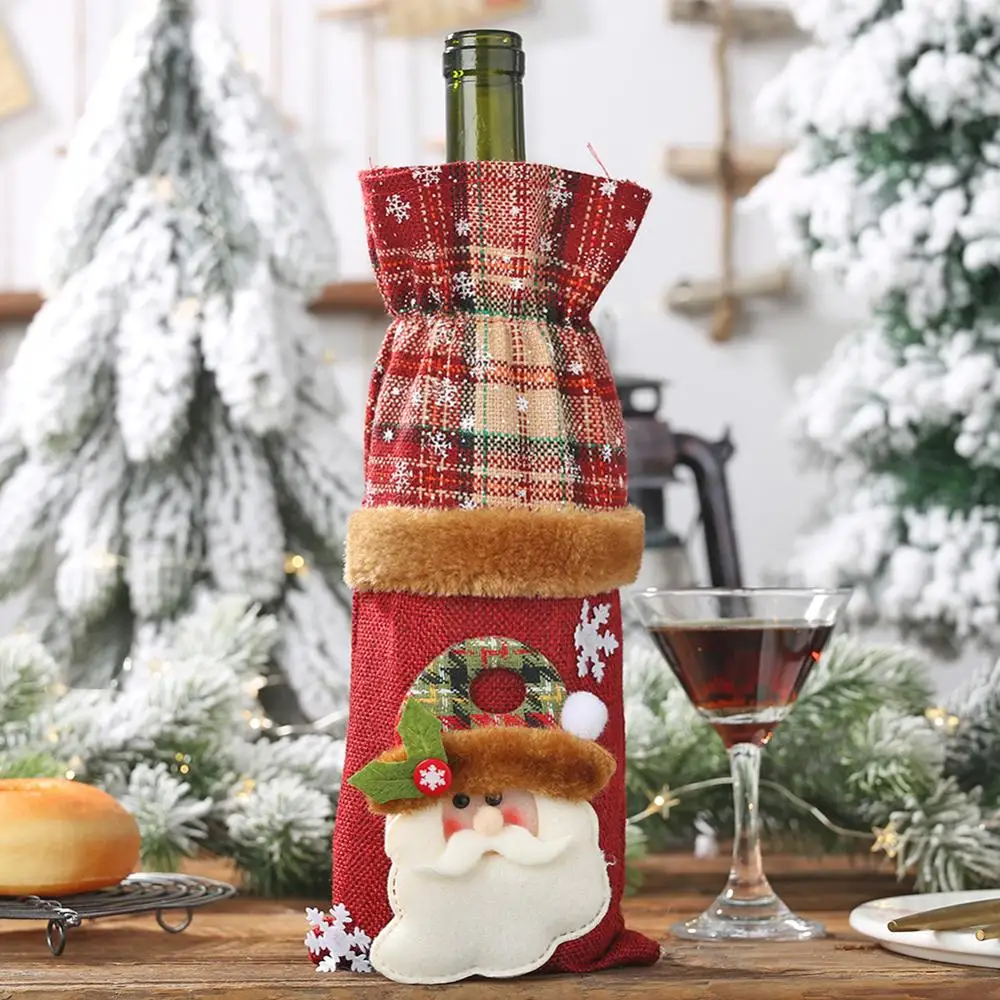 Noel, Рождественский чехол для бутылки вина, Санта Клауса, рождественские украшения для дома, для кухни, стола, ужина, вечерние украшения - Цвет: 39