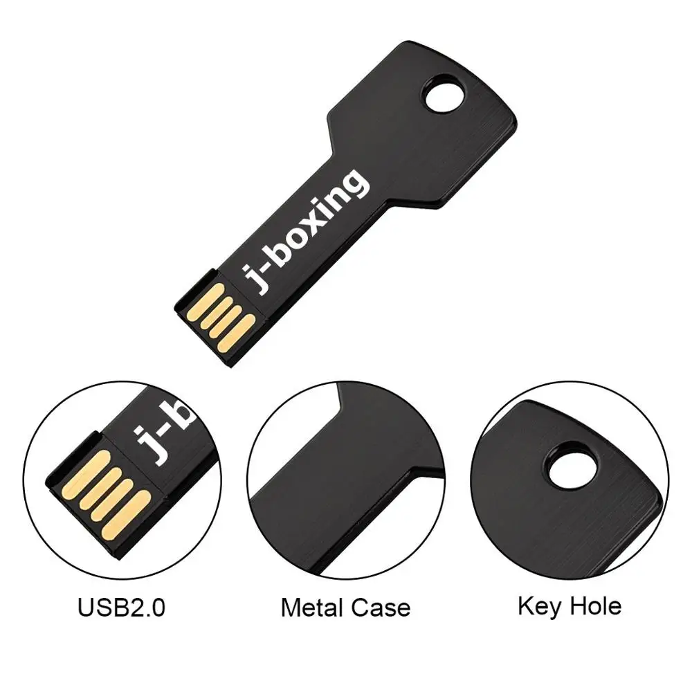 J boxing USB флеш накопитель карта памяти 32 Гб 64 металлический ключ формы 2 0 Pendrives 8 ГБ 16