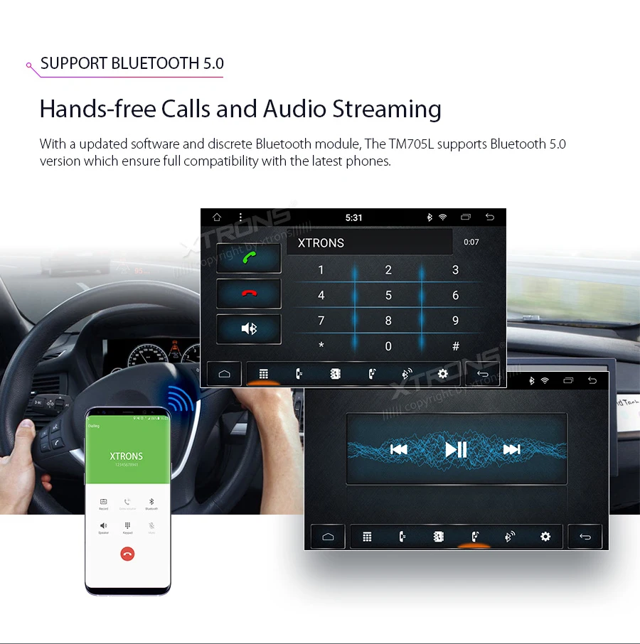 Discount XTRONS 7" IPS Universal 2 Din Android 8.1 Octa-Core 2G RAM 32GB ROM  Car Stereo 2.5D Curved Screen GPS OBD DAB WIFI No DVD 12