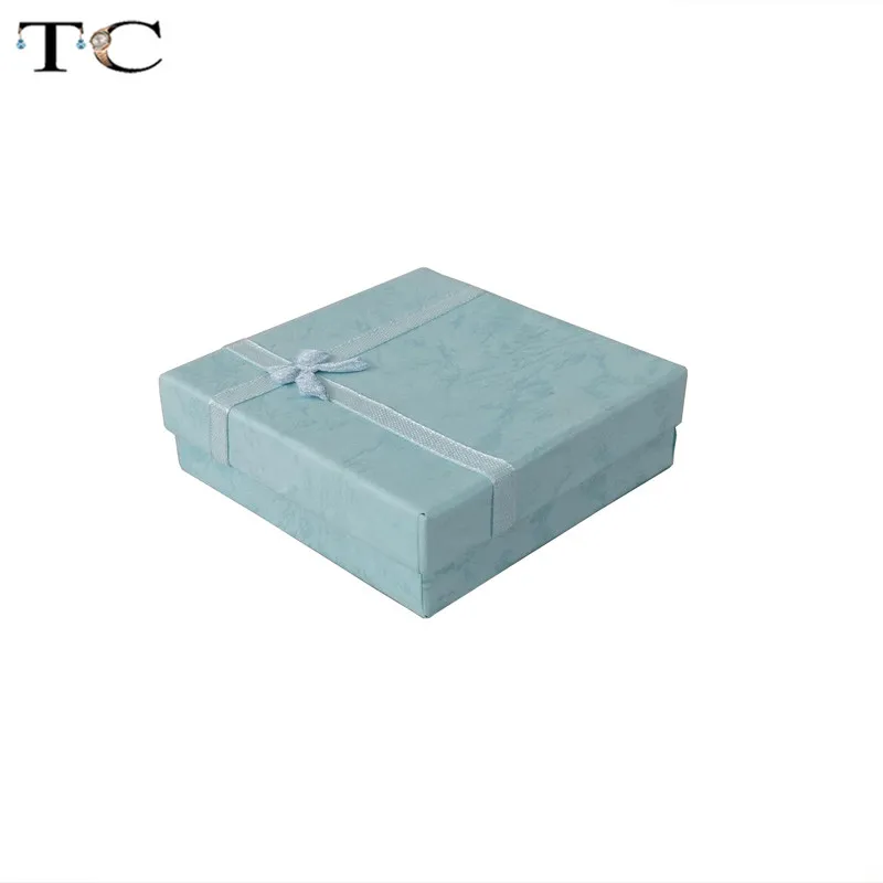 Ювелирных магазинов Упаковка подарочные коробки браслет коробки и ювелирные изделия бумага для органайзера 12 шт./лот 9*9*2 см - Color: Blue