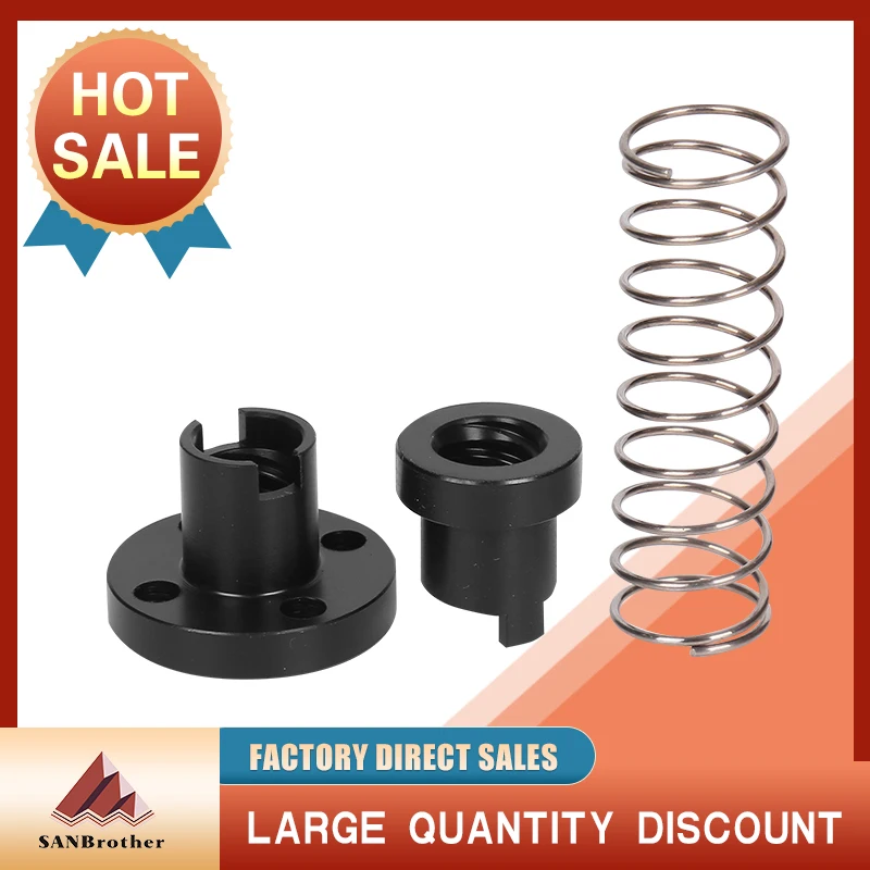 3D Printer T8 POM Anti Backlash Nuts For Lead 2mm / 4mm / 8mm Acme Threaded Rod Eliminate the gap Spring DIY CNC Accessories