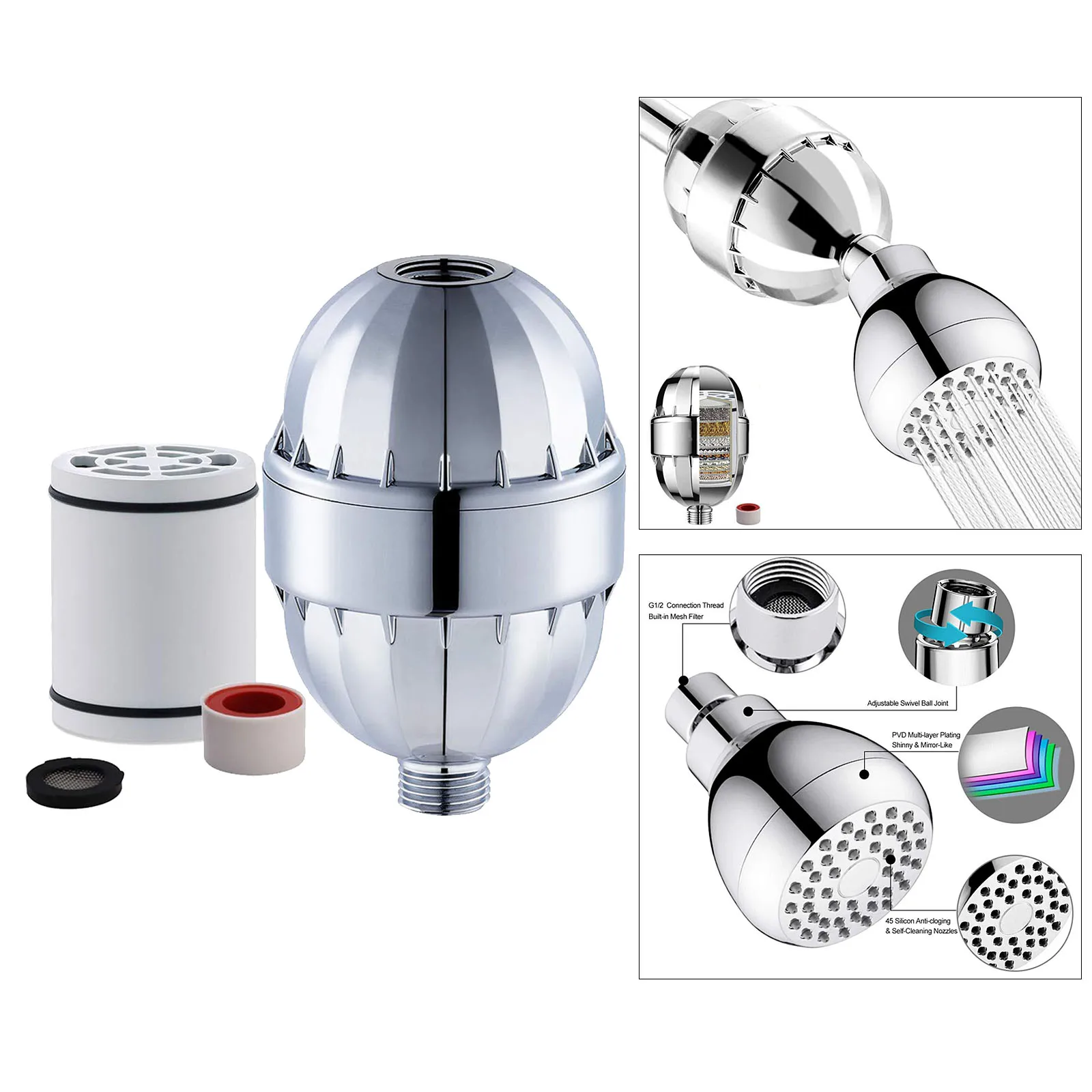 15-Stages Shower Head Filter Purifier Softener Water Chlorine Removal Filter 15-Stages Shower Head Filter Purifier Softener Water Chlorine Removal Filter